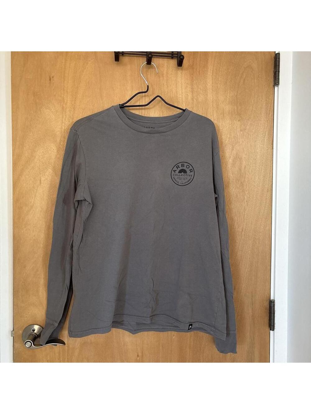 Arbor Collective Men's Long Sleeve Organic Cotton T-Shirt Medium Gray